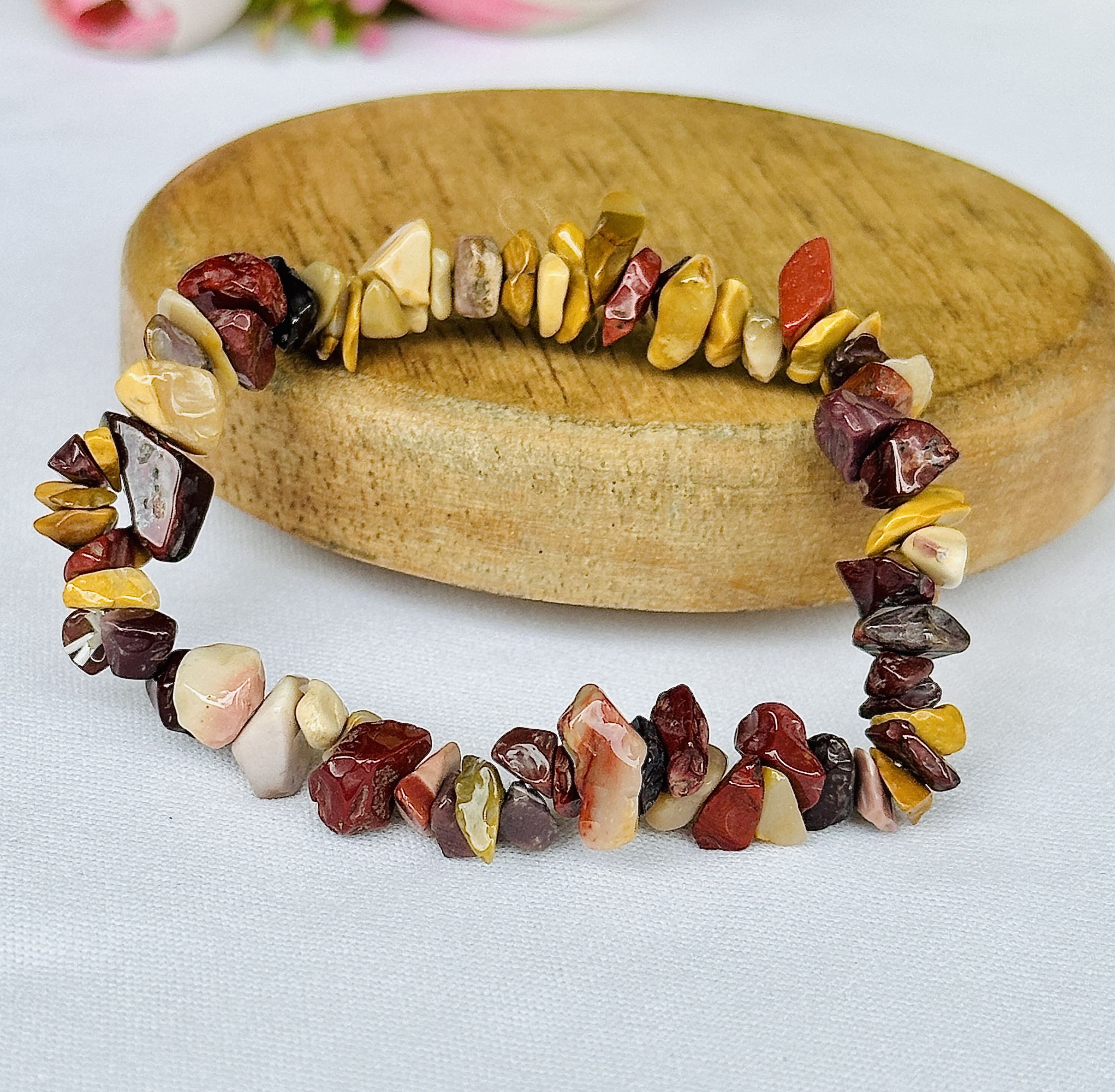 Mookaite Jasper Raw Bracelet - Abhimantrit & Certified